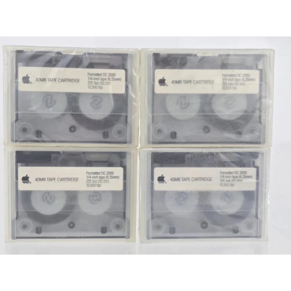 4 Lot Apple 40MB 40SC Tape Backup Cassette - M2640 SCSI Macintosh NOS OEM MO132